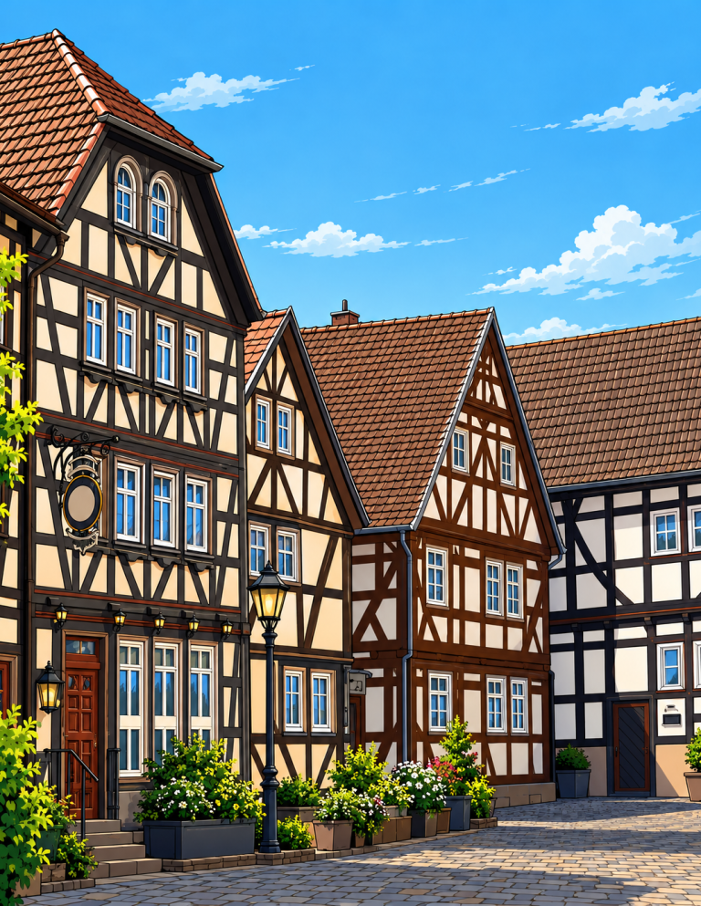 Heizungsbau im Vogelsberg Fachwerkhäuser in der Ortmitte von Schotten